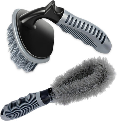 OBEROI'S TRADERS Premium Combo of Tire Cleaning and Rim Cleaning Brush Car Auto wheel Care 1 g Wheel Tire Cleaner(Pack of 1)