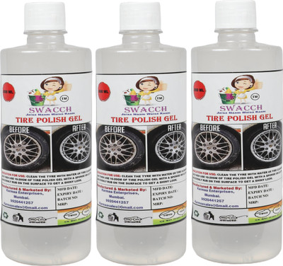 swacch TIRE POLISH GEL 500ML (PACK OF 3) 1500 ml Wheel Tire Cleaner(Pack of 3)