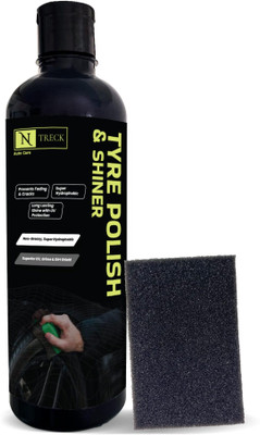N Treck Tyre Polish for Car & Bike | Gives Lustrous Dark, Long Lasting Super Black Shine 450 ml Wheel Tire Cleaner(Pack of 1)