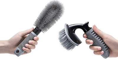 Glitzn Car Tire & Wheel Brush Soft Rubber Wash Tool 2 Pcs 0 ml Wheel Tire Cleaner(Pack of 1)