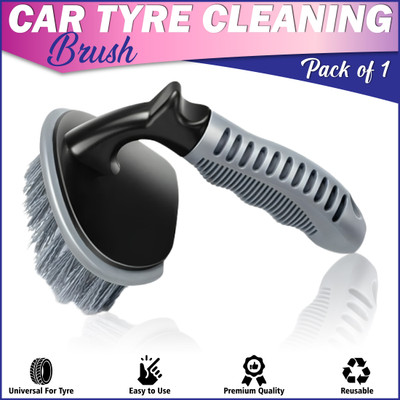 BRXR Car & Motorcycle Wheel/Tyre Cleaning Brush to Remove Mud, Dirt For Vehicle 1 g Wheel Tire Cleaner(Pack of 1)