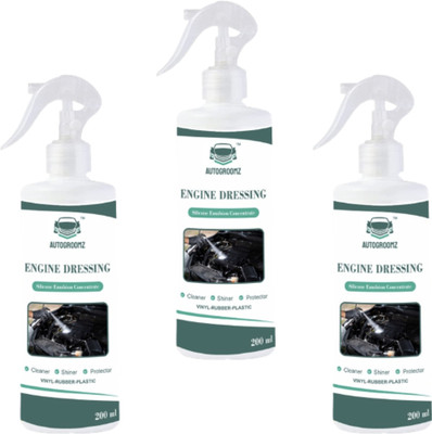 AUTOGROOMZ Engine Dressing Silicone Emulsion Concentrate for Car(Pack of 3) Engine Cleaner(600 ml)