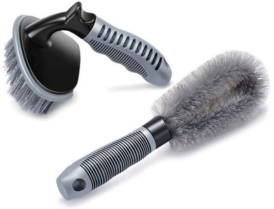 WINKCART 2 Pcs Steel and Alloy Wheel Cleaning Brush Tire Brush Washing Tool 80 g Wheel Tire Cleaner(Pack of 1)