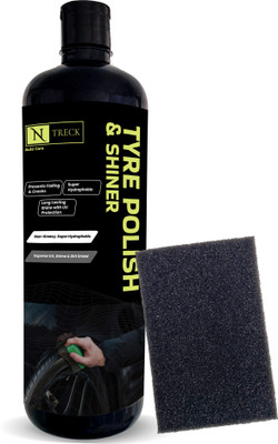 N Treck Type Polish for Car & Bike | Gives Lustrous Dark, Long Lasting Super Black Shine 1 L Wheel Tire Cleaner(Pack of 1)