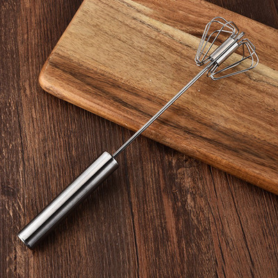 Cathiya sales Manual Hand Blender Semi-Automatic Egg Beater & Stirring Stainless Push Mixer Stainless Steel Balloon Whisk