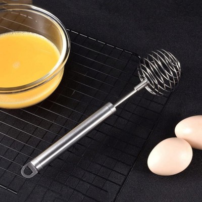 Masox Store Steel Manual Egg Beater Hand Eggbeater Blender for Family Restaurant Kitchen K2 Stainless Steel Balloon Whisk