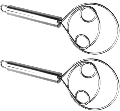 ActrovaX Egg Beater Dutch Style Dough Hand Mixer Stainless Steel Coil Whisk(Pack of 2)