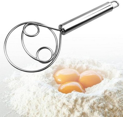 HM EVOTEK Danish Whisk Bread Mixing Tool Baking Pastry Blender for Cake Atta Maker 1Pc K02 Kitchen Tool Set(Silver, Whisk)