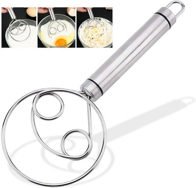 Eopzo Whisk Non-slip Heat Resistant Danish Dough Whisk Steel Spiral Whisk