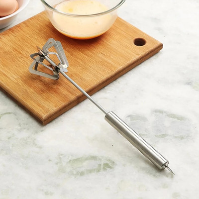 DeoDap Stainless Steel Hand Mixi - Handy churner/Hand Valona/Hand S.S Churner/Lassi Maker/Butter Milk/Milk Shake/Tadakaa Daal/Cocktail/Sarabat Maker/Cold Coffe at Home Stainless Steel Cage Whisk