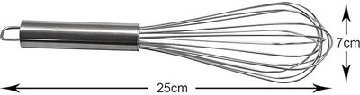 Brunchy 25 cm Stainless Steel Whisker for Kitchen, Hand Blender Wire Whisk Stainless Steel Balloon Whisk