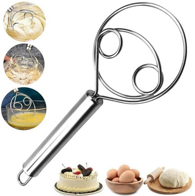 HM EVOTEK Danish Whisk Bread Mixing Tool Baking Pastry Blender for Cake Atta Maker 1Pc K04 Kitchen Tool Set(Silver, Whisk)
