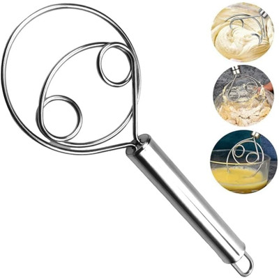 ActrovaX Manual Hand Blender for Bread, Pizza Stainless Steel Coil Whisk