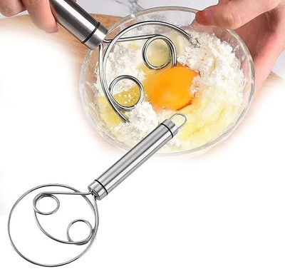 DRVENTERPRISES Danish Whisk Bread Mixing Tool Baking Pastry Blender for Cake Pastry 1 Pis Stainless Steel Ball Whisk