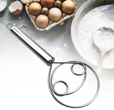 HM EVOTEK Dough Whisk Food Grade 304 Stainless Steel Hand Mixer Bread, Atta Maker Whisk K4 Stainless Steel Spiral Whisk