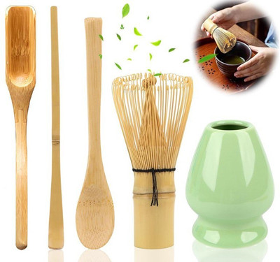 VENDICS Matcha Bamboo Whisk Set Wood Spiral Whisk