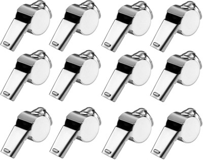 TIMA Stainless Steel Sports Referee Whistle (Pack12) Pea Whistle(Silver, Pack of 12)