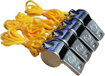TIMA Stainless Steel Sports Whistles Great for umpires Pea Whistle(Silver, Pack of 4)