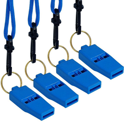 RightCare Windy 636 Sports And Training Pea Less Whistles - Used by Professionals Pealess Whistle(Blue, Pack of 4)