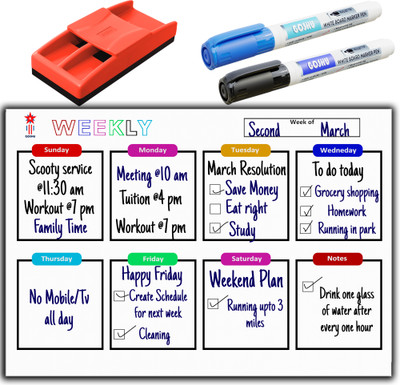 GOSHU Magnetic Whiteboards and Duster Combos(White)