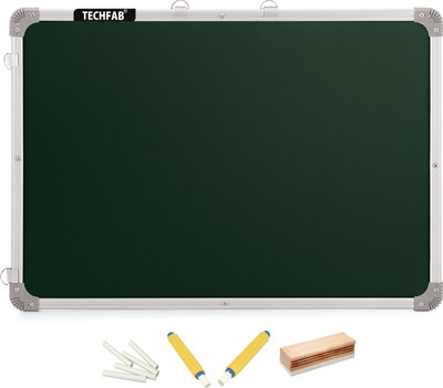 Techfab Non Magnetic Non-Magnetic 1.5x2 feet (41x59 Cms) Chalk Board and White Board Greenboards(Green, White)