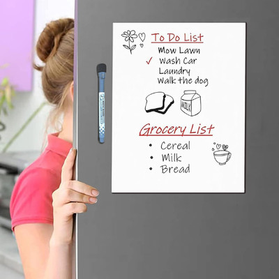 HaveAdeal Magnetic MARKER WITH ERASER CAP Whiteboards and Duster Combos(Magnetic White Board Planner, Dry Erase for Fridge, Metal Surface, with Markers)