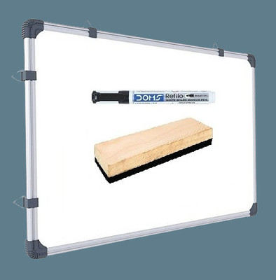 Preha The Smart Choice Non Magnetic Wooden Melamine 2x3 ft Double-Sided Board Combo 1 Whiteboard+1 Duster+1 Marker Pack of 3 items Whiteboards and Duster Combos(White, Green)