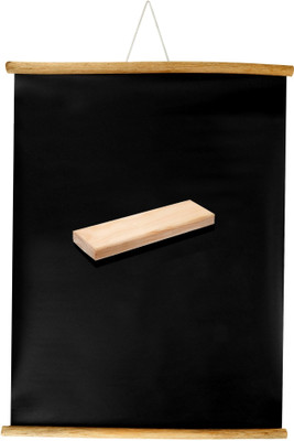 Eduway Non Magnetic Premium 1.5x2 Ft. (18x24 inch) Wall Hanging Wooden Roll-Up Black Board / Chalkboard | With 1 Premium Wooden Duster (Set of 1 - 45x60 Cms) Blackboards(Black)