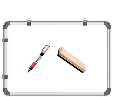 Viprax Reversible Wooden 1 X 2 Feets, Double-Sided Writing Chalkboard & Whiteboard, Combo of 4 Items 1 x 2 feet Whiteboards and Duster Combos(White)