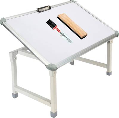 Eduway Non Magnetic Wooden Multipurpose Portable Whiteboard Study Laptop Table with 1 Duster and 1 Marker Whiteboards