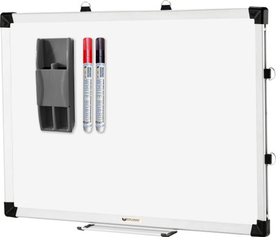 Eduway Non Magnetic Plastic Duster Elite 1.5x2 Ft Non-Magnetic White Board with 1 Duster Tray, 1 Eraser, 2 Markers Robust Aluminium Frame | Ideal for Home, School, Office & Kids (4 Pcs Combo) Whiteboards and Duster Combos(White)