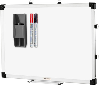 Eduway Non Magnetic Plastic Duster Elite 1.5x2 Ft Non-Magnetic White Board with 1 Duster Tray, 1 Eraser, 2 Markers Robust Aluminium Frame | Ideal for Home, School, Office & Kids (4 Pcs Combo) Whiteboards and Duster Combos(White)