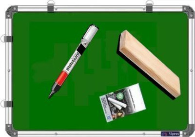 Viprax Non Magnetic Melamine 1.5X2 Ft Dual Sided WhiteBoard & ChalkBoard With 1 Duster + 1 Marker & 10 Chalk Whiteboards and Duster Combos(White)