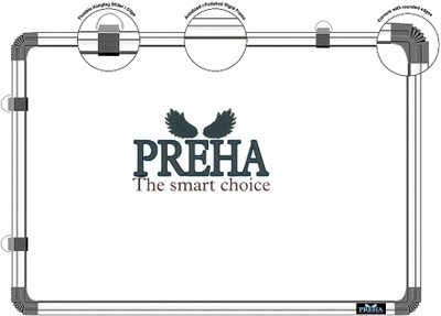 Preha The Smart Choice Regular Melamine Non-Magnetic (Pack of 1) Genius 1*1.5 Feet Slate (30 cm * 45 cm) Whiteboards(White, Green)