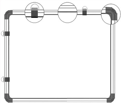 katrik Regular WOODEN Melamine Non Magnetic 1X1 Feet Slate Double-Sided Writing Whiteboard & Chalkboard 123 Whiteboards(White, Green)