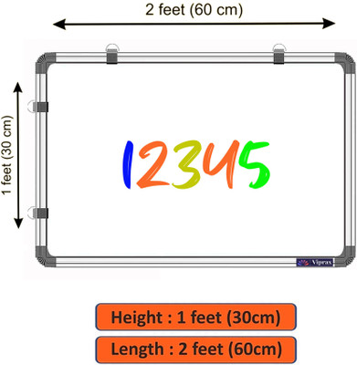 Viprax Non Magnetic Wooden Melamine 1 x 2 feet Whiteboards and Duster Combos(Set of: 3, White, Green)
