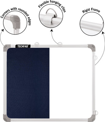 Techfab Magnetic Whiteboards and Duster Combos(White)