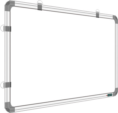 ShelfKing Non Magnetic 1.5X2 Feets Double Sided White Board & Chalk Board Both Side Writing Boards Whiteboards(White, Green)