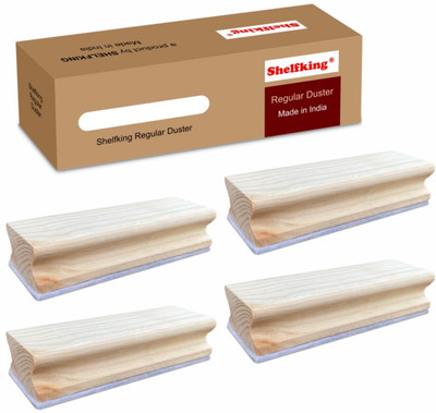 ShelfKing Regular Non-Magnetic Non Magnetic Wooden Duster For Greenboard Use, Combo Pack Of 4 Dusters(Set of: 4, Brown)