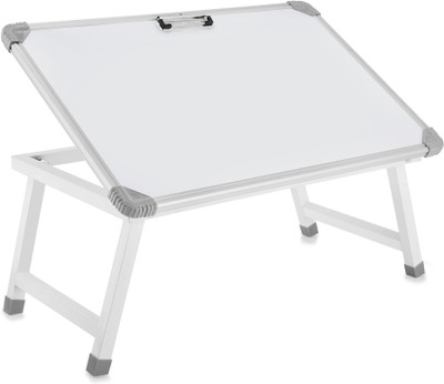 Eduway Non Magnetic Wooden Multipurpose Portable Whiteboard Study Laptop Table | Portable Desk & Laptop bed Multipurpose Portable Whiteboard Study Laptop Table with 1 Marker 1 Duster. Whiteboards and Duster Combos(White)