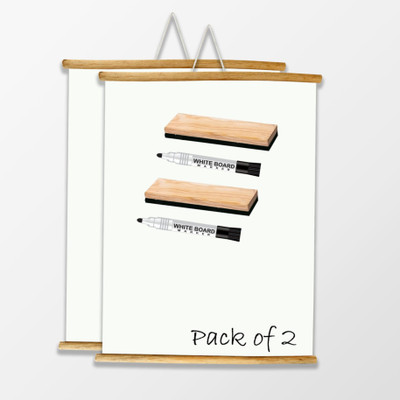 Eduway Non Magnetic (2x3 Inch) Wooden Roll-Up Whiteboard for Wall | 2 Duster | 2 Marker Roll Up Writing Board for Home, Office, School & Kids | Durable & Lightweight Whiteboards and Duster Combos(White) Eduway Non Magnetic (2x3 Inch) Wooden Roll-Up Whiteboard for Wall | 2 Duster | 2 Marker Roll Up Writing Board for Home, Office, School & Kids | Durable & Lightweight Whiteboards and Duster Combos(White)
