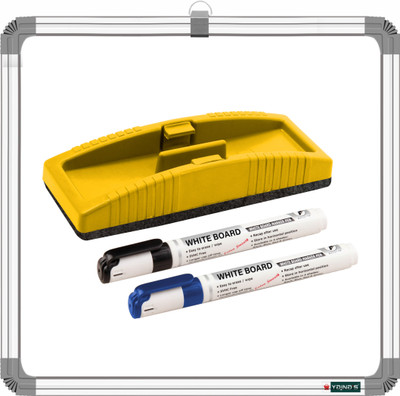 ShelfKing Non Magnetic Whiteboards and Duster Combos(White, Green)