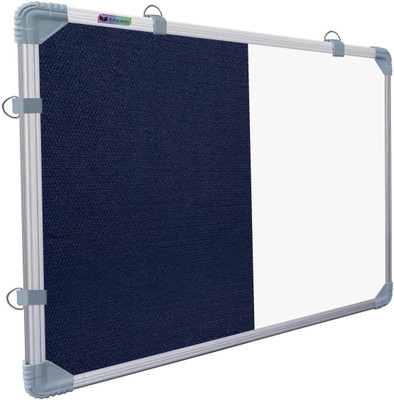 Eduway Non Magnetic 2x3 ft.Combination Board Whiteboard + Blue Notice Board with Duster, Marker, 30 Push up Notice Pins for Home, Office & School, Aluminium Frame (90x60 Cms) Whiteboards and Duster Combos(White, Blue)