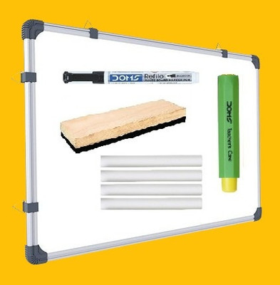 Preha The Smart Choice Non Magnetic Wooden Melamine 1x2 ft. Board Combo 1 Whiteboard +1 Duster+1 Marker+10 Pcs Chalk+1 Chalk Holder Whiteboards and Duster Combos(Set of: 5, White, Green)