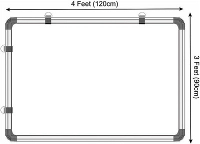 Viprax Regular Melamine 3x4 Feet Whiteboard Feet Non-Magnetic Double Sided Whiteboard and Chalkboard Whiteboards(White, Green)