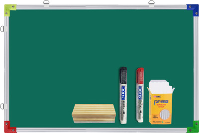 KIVA Non Magnetic Wooden One Side Green Board & Back Side White Board Sliver Border 45cmx60cm Greenboards(Green, White)