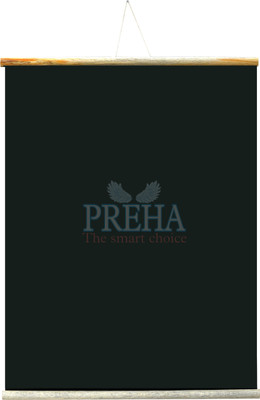 Preha Regular 1.5x2 Feet Roll up Wooden Black Board/ Chalk Board (18x24 In) Blackboards(Black)