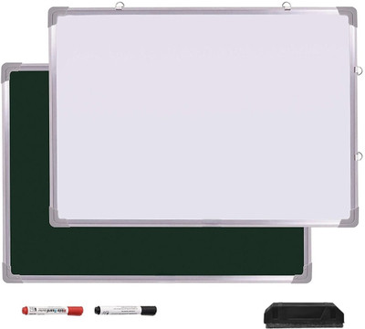 GiftCorner Non Magnetic 2ft×1.5ft Whiteboards and Duster Combos(White, Green)