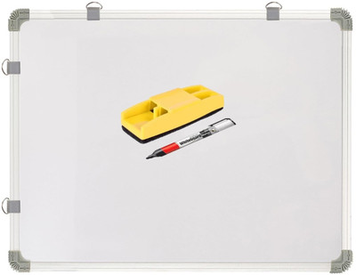 Boardy Non Magnetic 2x3 Ft. Whiteboard/Greenboard with 1 Marker & 1 Duster For Tuition Classes |Aluminium framed body with Sliding Hanging Clips (90 cm x 60) cm) Whiteboards(White, Green)
