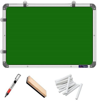 Viprax Non Magnetic wood Melamine 1.5x2ft Whiteboards and Duster Combos(White, Green)